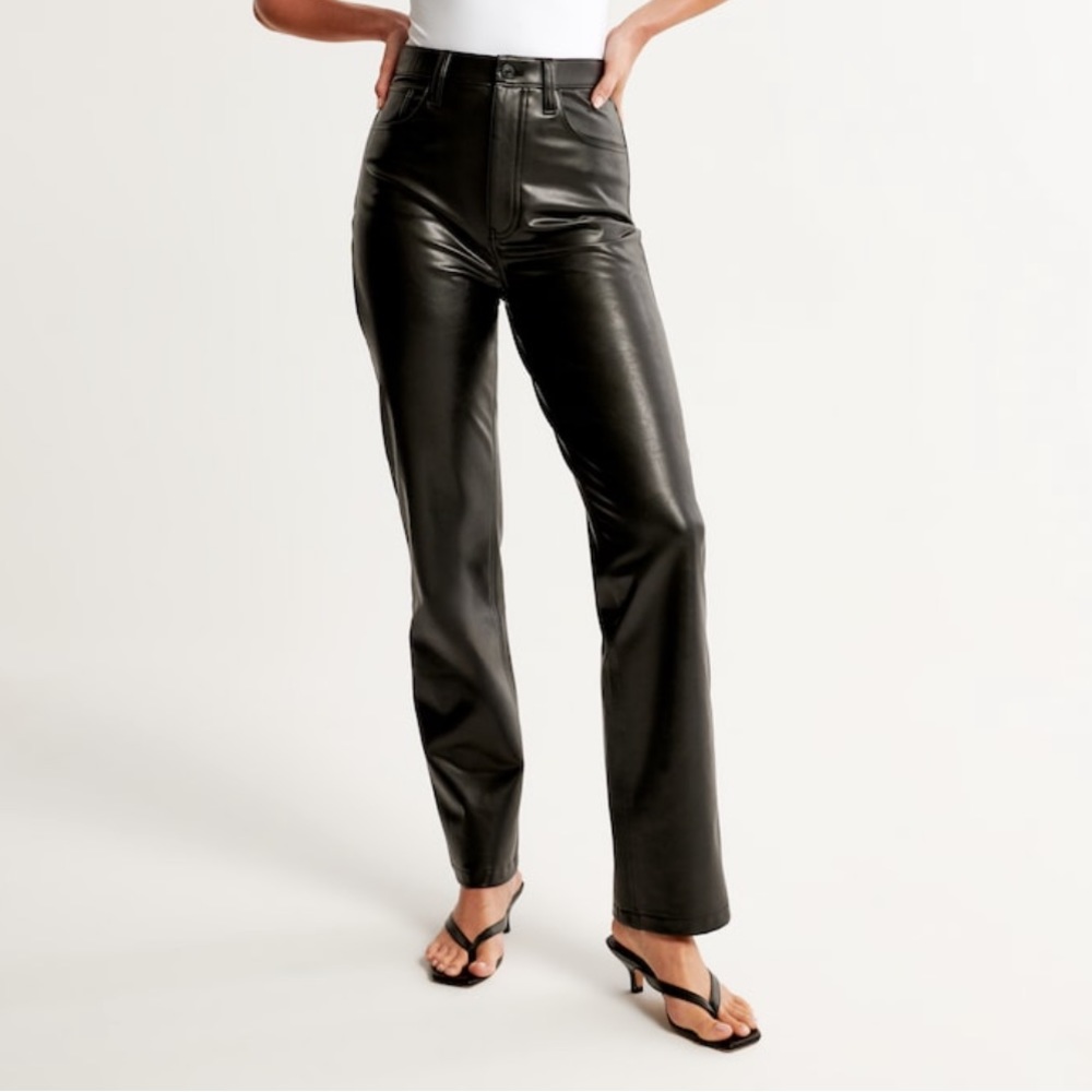 Abercrombie Vegan Leather 90s Straight Pant